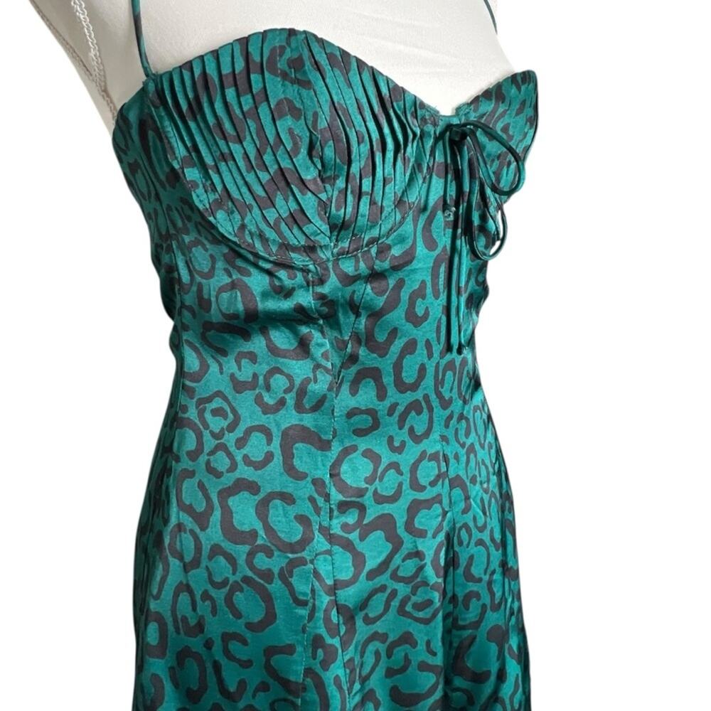 For Love and Lemons Wendy Mini Dress Women’s Animal Print Green Size Small - Picture 5 of 14